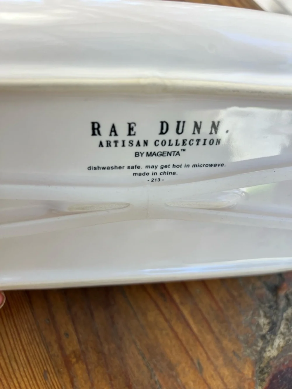 RAE DUNN White and Tan Stripe Black Letters Covered Ceramic Butter Dish NWT NEW